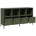 vidaXL Buffet vert olive 135x39x73 5 cm acier laminé à froid