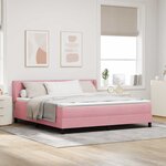 vidaXL Lit à ressorts avec matelas noir 100x200 cm en velours Rose