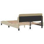 vidaXL Cadre de lit Dover crème 120x200 cm tissu