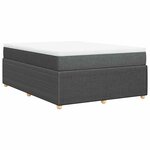 vidaXL Sommier à lattes de lit avec matelas Gris foncé 160x200cm Tissu