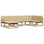 vidaXL Ensemble de canapés d'extérieur 6 Pièces Blanc et Beige
