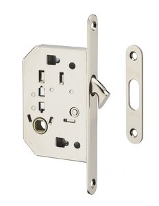 THIRARD - Serrure encastrable à crochet à condamnation pour porte coulissante  sans accessoire  axe 50mm  carré 8mm  nickelé - THIRARD