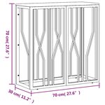 vidaXL Table console argenté acier inoxydable et bois massif d'acacia