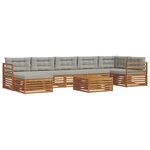 vidaXL Ensemble de canapés d'extérieur 8 pc Gris Naturel et Clair