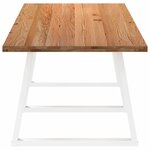 vidaXL Table à manger marron clair bois de chêne massif rectangulaire