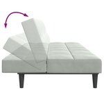 vidaXL Canapé-lit à 2 places avec repose-pied gris clair velours