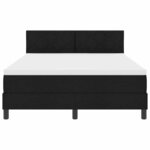 vidaXL Lit à ressort avec matelas Noir 140x190 cm en tissu