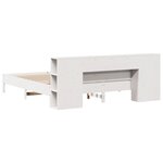 vidaXL Lit bibliothèque sans matelas blanc 200x200 cm bois pin massif