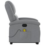vidaXL Fauteuil de massage inclinable Gris clair Tissu