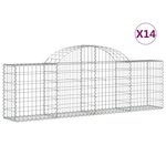 vidaXL Paniers à gabions arqués 14 Pièces 200x30x60/80 cm Fer galvanisé