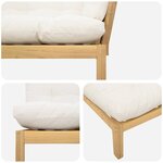 vidaXL Unité de canapé d'angle Acacia Clair et Blanc Crème