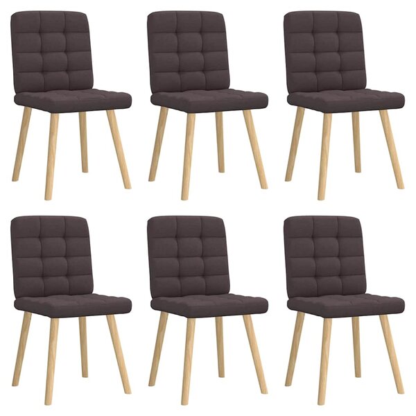 vidaXL Chaises à manger lot de 6 marron foncé tissu