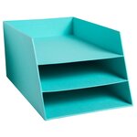 Corbeille À Courrier Combo 3 Niveaux Carton Teksto - Vert D'eau - X 4 - Exacompta