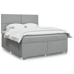 vidaXL Sommier à lattes de lit avec matelas Gris clair 180x200cm Tissu