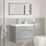 vidaXL Ensemble de meubles de salle de bain 2 Pièces gris béton