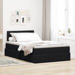 vidaXL Lit de rangement LED avec matelas Noir 120 x 190 cm Velours