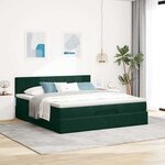 VidaXL Cadre de lit ottoman avec matelas vert foncé 160x200 cm velours