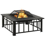 vidaXL Foyer avec tisonnier 79x79x46 5 cm XXL acier