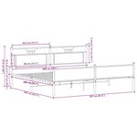 vidaXL Cadre de lit en métal sans matelas chêne fumé 200x200 cm