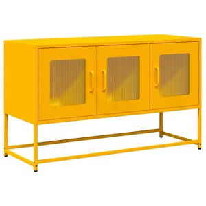 vidaXL Meuble TV jaune moutarde 100 5x39x60 5 cm acier laminé à froid
