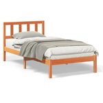 vidaXL Cadre de lit Marron cire 90 x 190 cm Bois massif en pin