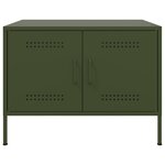 vidaXL Table basse vert olive 68x50x50 5 cm acier laminé à froid