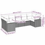 vidaXL Salon de jardin avec coussins 7 Pièces marron résine tressée