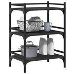 vidaXL Chariot de cuisine noir 50x35x75 5 cm bois d'ingénierie