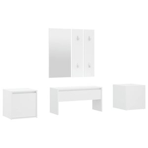vidaXL Ensemble de meubles de couloir Blanc Bois d'ingénierie