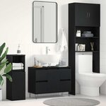 vidaXL Meuble sous lavabo Chêne noir 80 x 33 x 60 cm Bois d'ingénierie