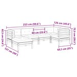 vidaXL Salon de jardin 6 Pièces avec coussins bois de pin imprégné
