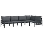 vidaXL Ensemble de canapé de jardin 5 pc Noir Acier