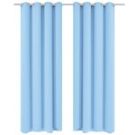 vidaXL Rideau avec œillets métalliques 2 Pièces 135 x 245 cm Turquoise