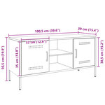 vidaXL Meuble TV vert olive 100 5x39x50 5 cm acier