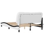 vidaXL Cadre de lit avec LED sans matelas Hvar blanc et noir 120x200 cm