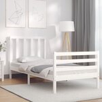 vidaXL Cadre de lit sans matelas blanc bois de pin massif