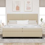 vidaXL Lit à ressorts Gris clair et blanc 200 x 200 cm