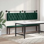 vidaXL Tête de lit suspendue Avec lumière LED Vert foncé Velours