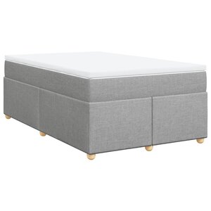 vidaXL Sommier à lattes de lit avec matelas Gris clair 120x200cm Tissu