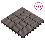 vidaXL Carreau de terrasse 22 Pièces Marron foncé 30 x 30 cm WPC