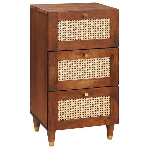 vidaXL Buffet Marron 40 x 33.5 x 75 cm Rotin et bois de mango massif
