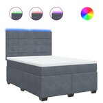 vidaXL Sommier à lattes de lit et matelas Gris foncé 140x200cm Velours