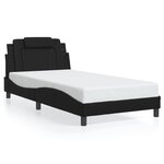 vidaXL Cadre de lit Viana avec LED sans matelas noir 100x203 cm