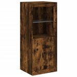 vidaXL Buffets avec lumières LED 3 Pièces chêne fumé bois d'ingénierie