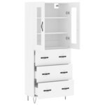 vidaXL Buffet haut Blanc 69 5x34x180 cm Bois d'ingénierie