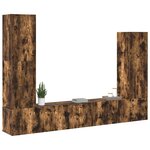 vidaXL Ensemble de meubles TV 4 Pièces Chêne fumé Bois d'ingénierie