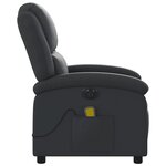 vidaXL Fauteuil de massage inclinable électrique noir cuir véritable