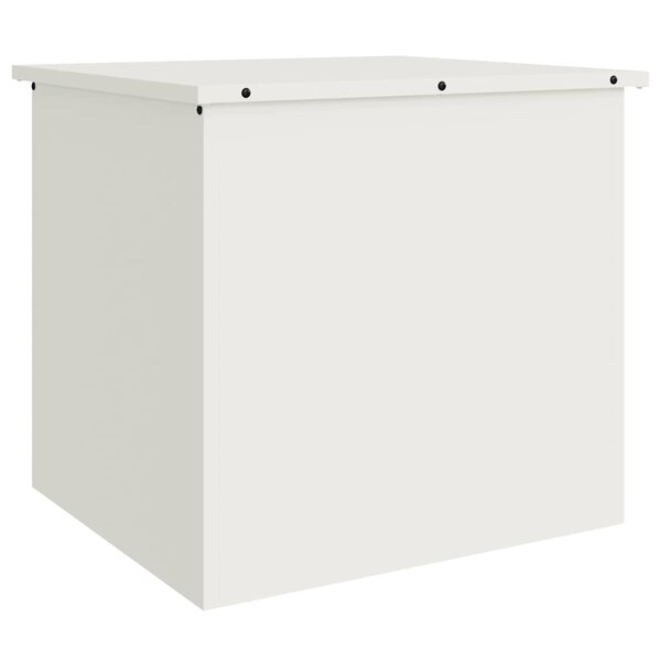 vidaXL Boîte de Rangement Extérieure Blanc 55 x 50 5 x 50 cm Acier