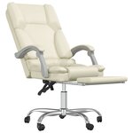 vidaXL Fauteuil de massage inclinable de bureau Crème Similicuir