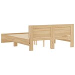 vidaXL Cadre de lit avec tête de lit et LED chêne sonoma 150x200 cm
